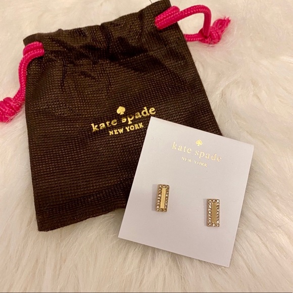 kate spade Jewelry - Kate Spade Raising The Bar Gold Pave Earrings